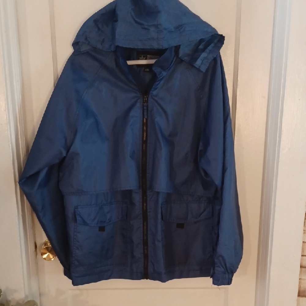 Blue Hooded Windbreaker Jacket Canyon Guide Outfiters Size Large